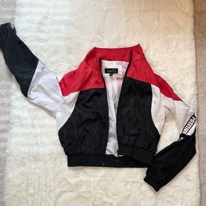 Color Block Zip Up Windbreaker Jacket